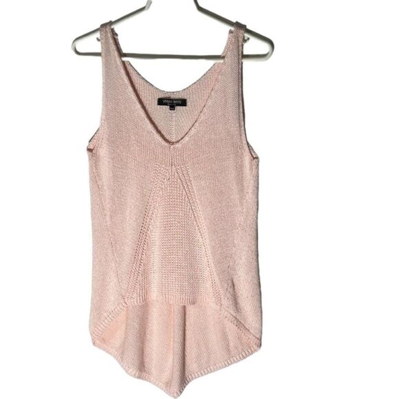 Vivian Shyu Italy Women's Pink Knit V-Neck Tank High-Low Hem NWOT Size Medium - Picture 6 of 11